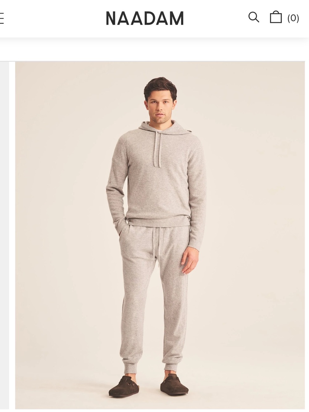 NWOT NAADAM Cashmere Light Heather Gray Men's Jogger Sweatpants